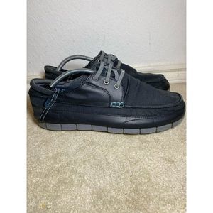 CROCS Stretch Sole Shoes Men’s 12 Black Slip-On Moc Chukka Casual Sneakers 14774
